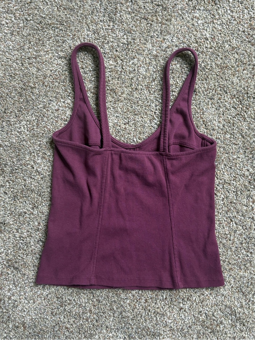 Universal Thread Wine Ribbed Bust-Seamed Tank - Picture 4 of 4